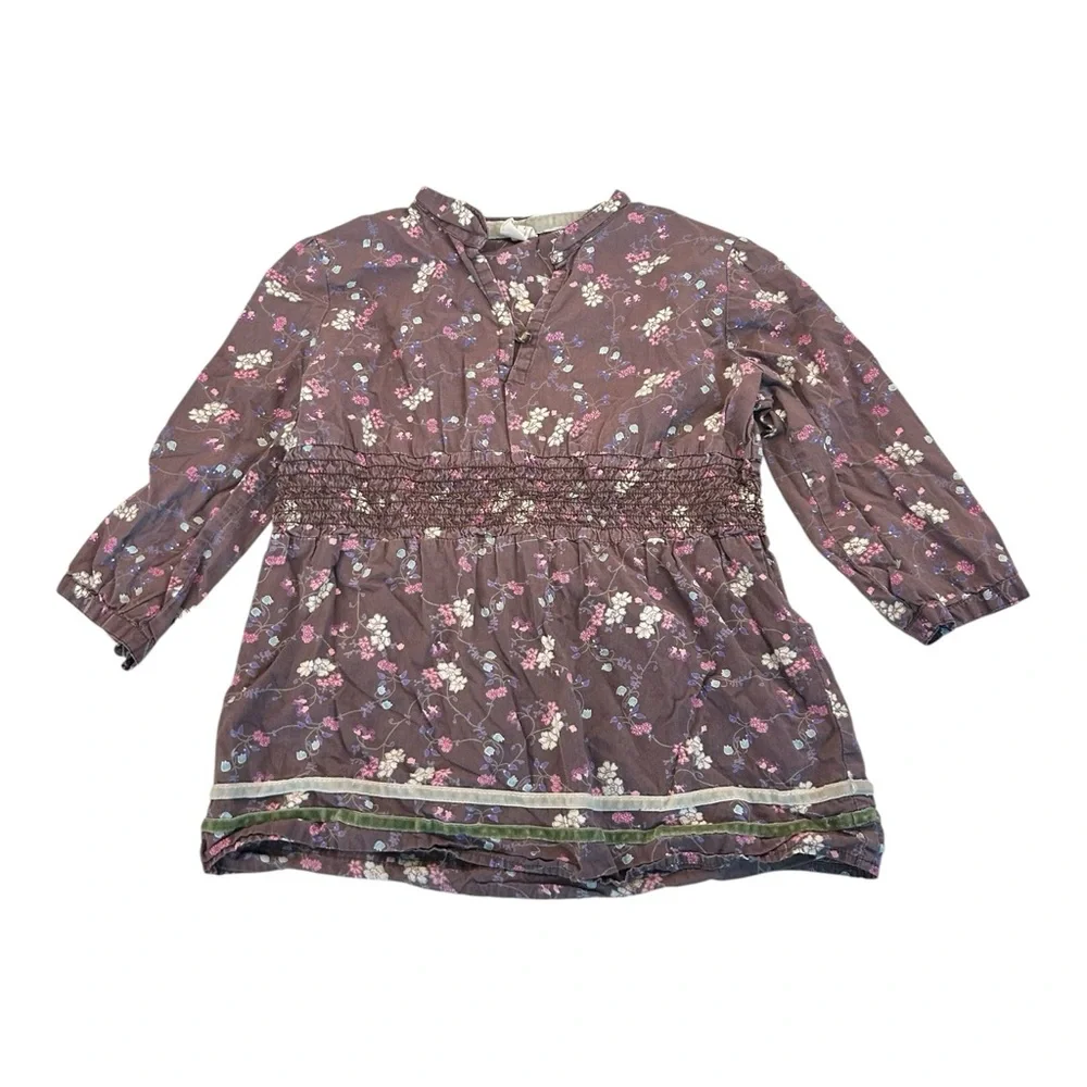 Old Navy 2006 Brown Floral Boho Girls‎ Top